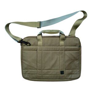 Knomo London Laptop Shoulder Messenger Briefcase Bag Green Canvas Crossbody  Ove